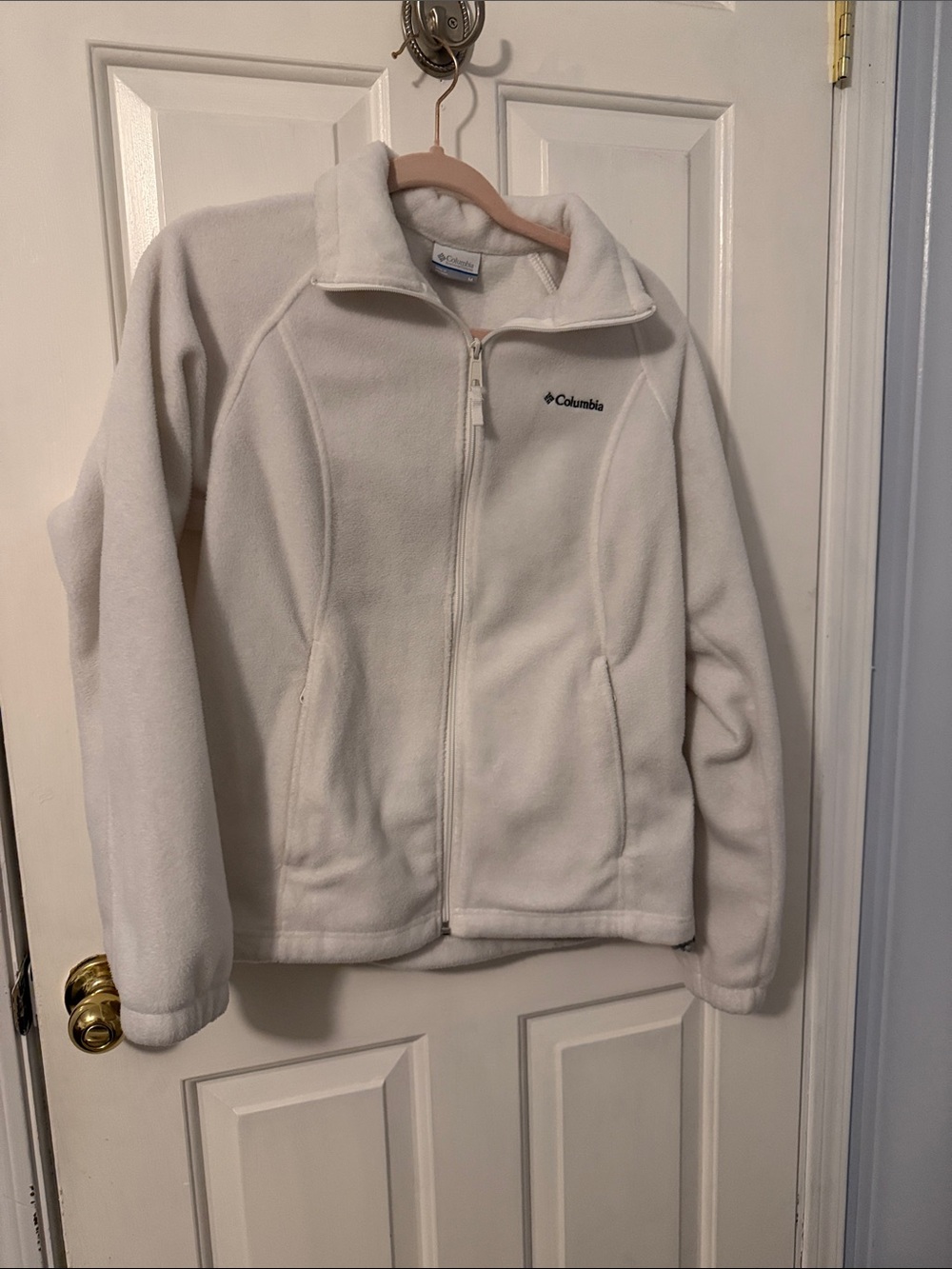 Columbia White Full-Zip Fleece Jacket